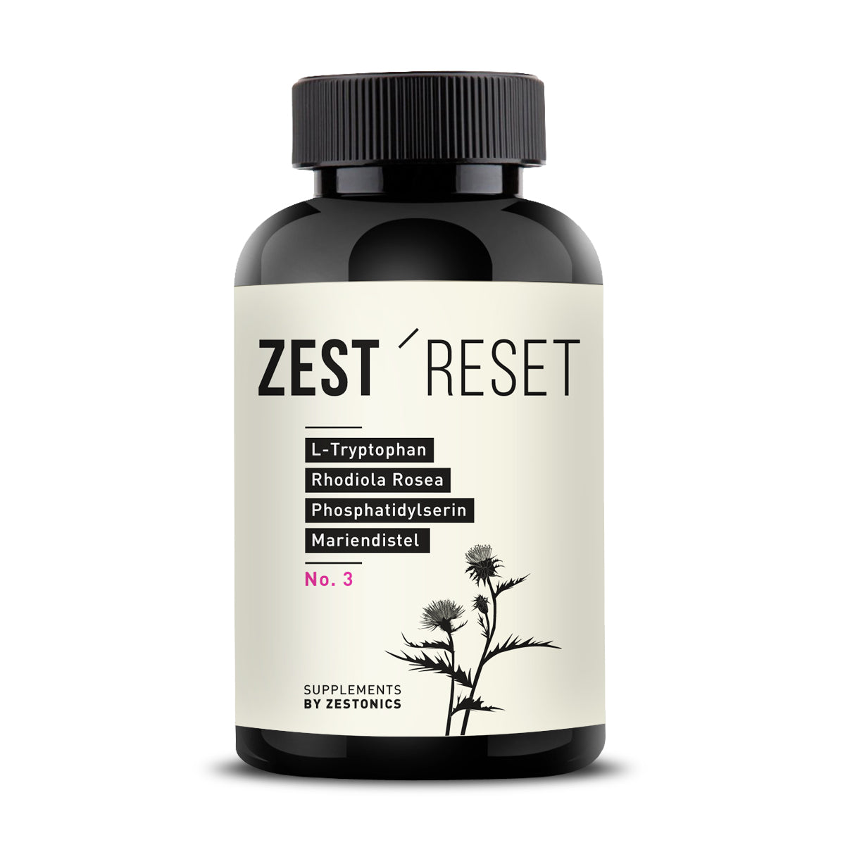 ZEST’RESET: L-Phenylalanin, L-Tryptophan Rhodiola Rosea, Mariendistel, Thiamin u.v.a.m (1x100g)